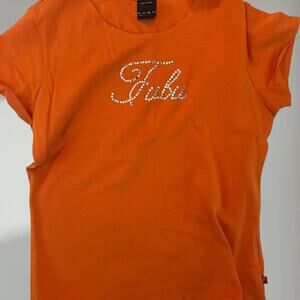 Orange fubu rhinestone shirt